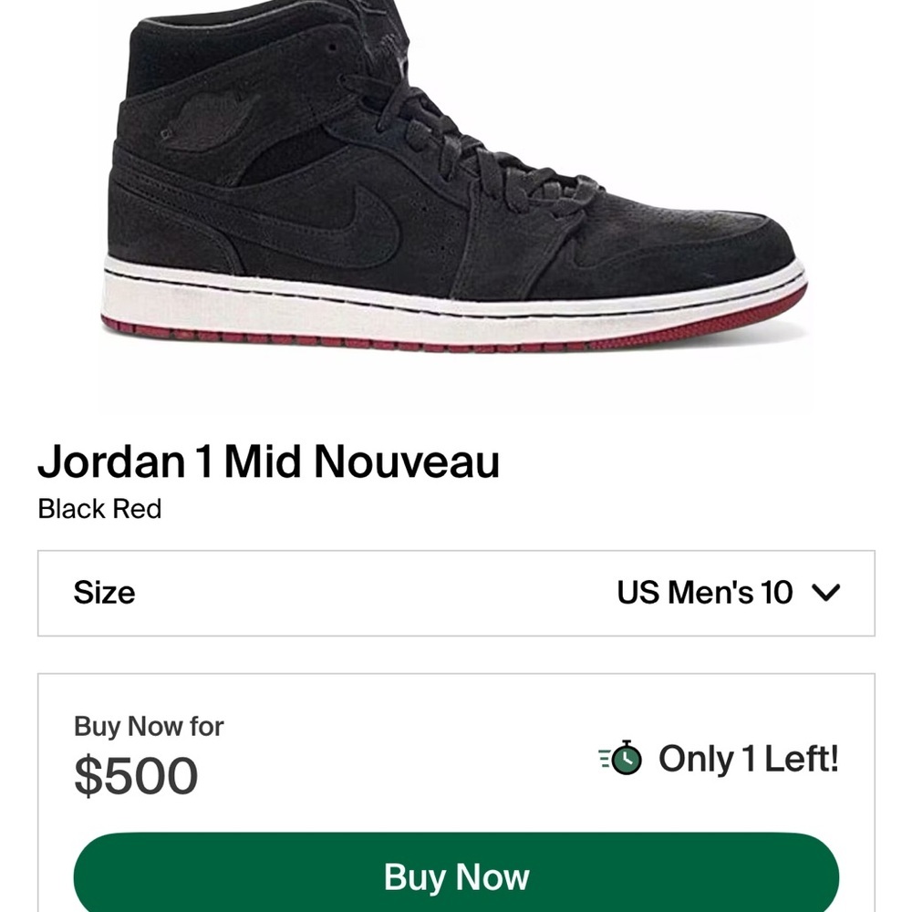 Jordan 1 Nouveau Black Red Size 10M DS - Picture 2 of 9